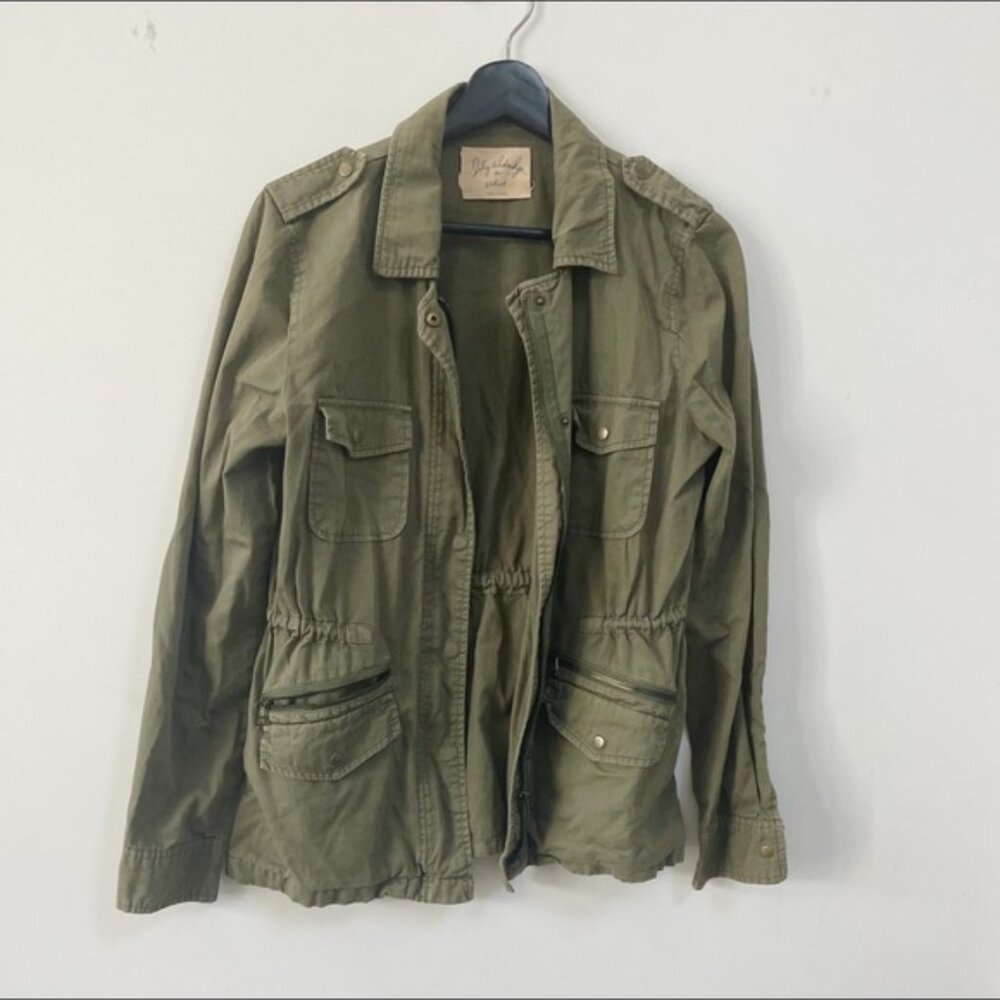 Lily Aldridge for Velvet Utility Military Style Jacket Olive Green - Picture 2 of 4